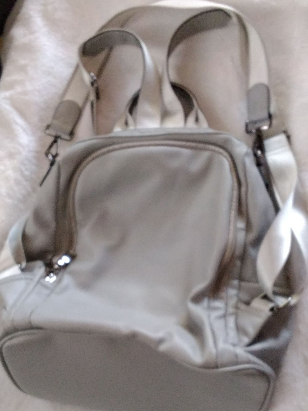Sleek Silver Women's Backpack - Modern Everyday Carry